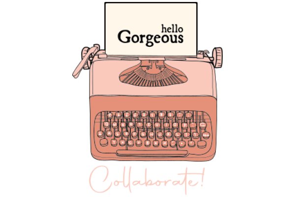 A Pink Typewriter with a Hello, Gorgeous Sign