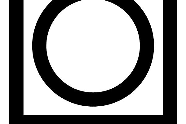Black Circle within a Square and Rectangle.
