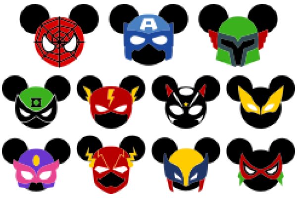 A Collection of Stylized Superhero Masks