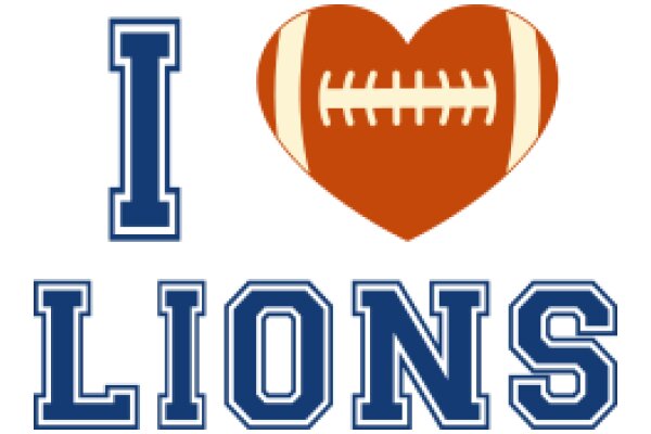 I ❤️ Lions: A Graphic Design Showcasing the Love for Football and the Pride of Being a Lion