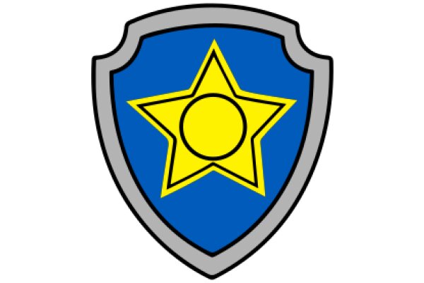 Vibrant Shield Emblem with a Yellow Star