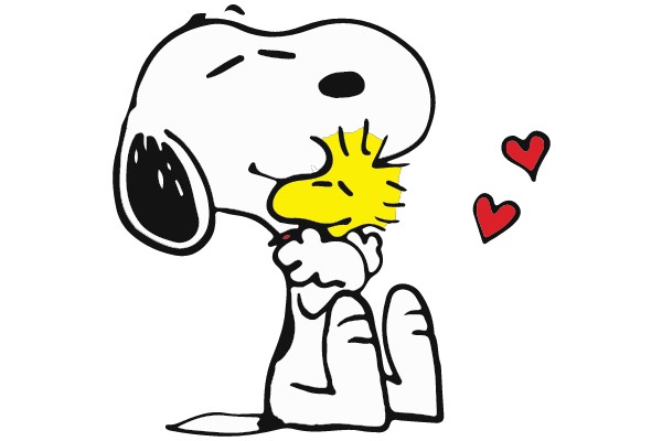 Snoopy and Woodstock's Sweet Moment