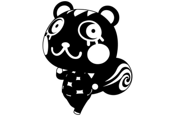 Stylized Cartoon Bear with Big Eyes and a Smile