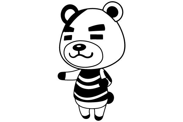 Whiskered Bear in Stripes