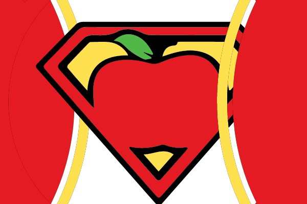 Superhero Apple Badge