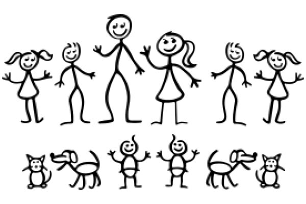 A Family of Stick Figures: A Heartwarming Scene of Love and Togetherness