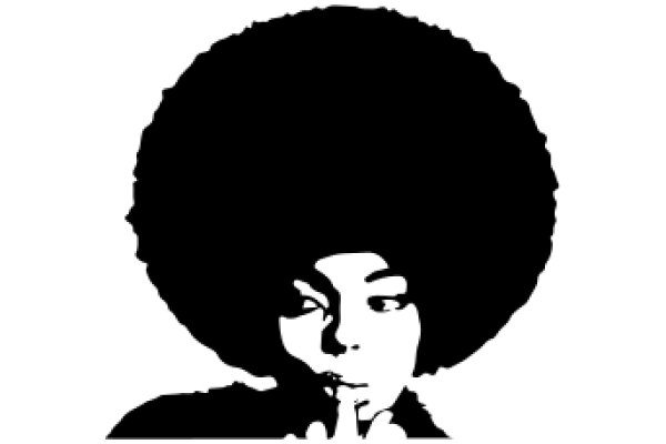 Silhouette of a Person with Afro Hairstyle