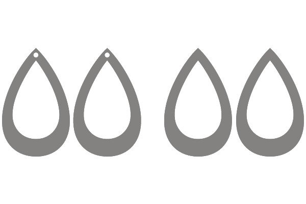 Four Teardrop-Shaped Objects with Holes