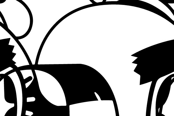 Monochromatic Cartoon Character with Antennae