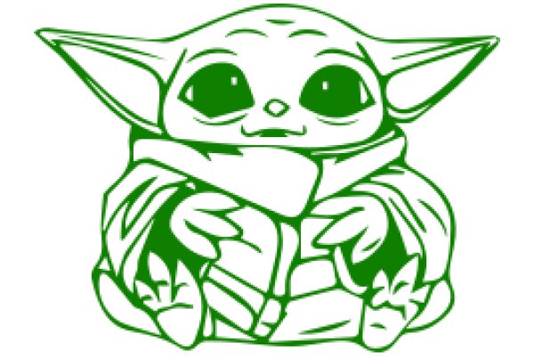 A Cute, Green, Cartoonish Ewok Character