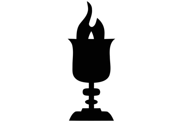 A Simple Icon of a Candle and Candle Holder
