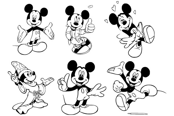Classic Mickey Mouse in Various Poses