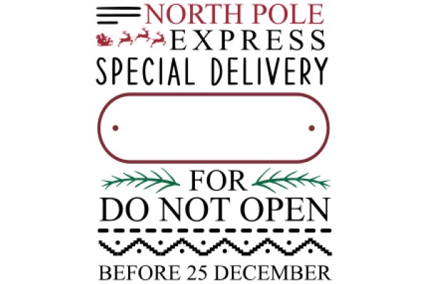 North Pole Express Special Delivery: For Do Not Open Before 25 December