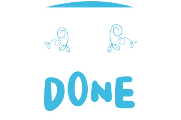 A Digital Artwork Featuring the Word 'Done' with a Blue Swirl Design