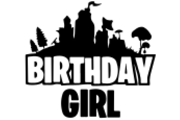 Birthday Girl: A Silhouette of a Cityscape with the Text 'Birthday Girl' Superimposed on It
