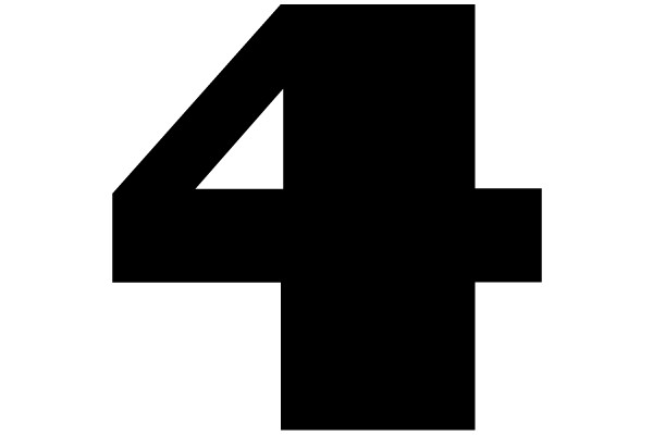 Black Number Four Symbol