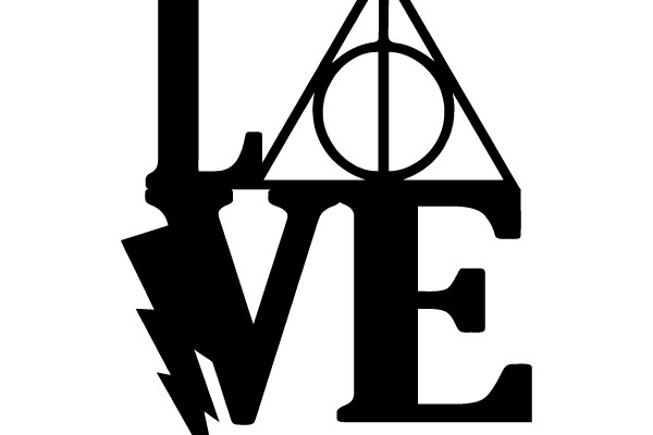 Love Symbol with Lightning Bolt and Deathly Hallows