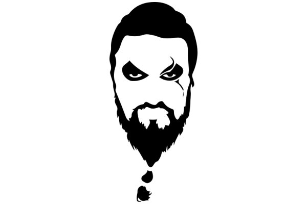 Stylized Portrait of a Man with a Beard and Mustache, Featuring a Distinctive Design