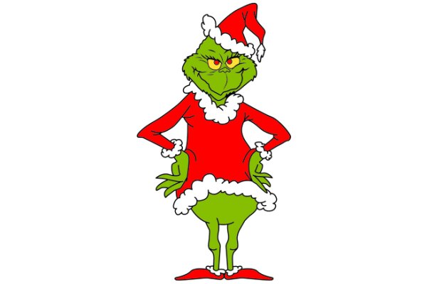The Grinch's Festive Transformation: A Christmas-Themed Cartoon Character