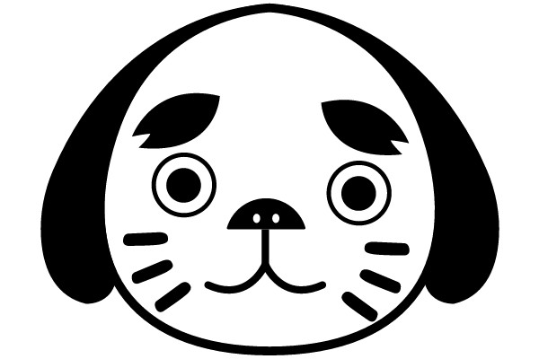 Simple Dog Face Illustration
