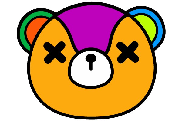 Colorful Bear with X Eyes