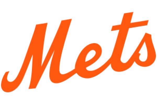 Vintage Orange Sign with the Word 'Mets' in Stylized Lettering