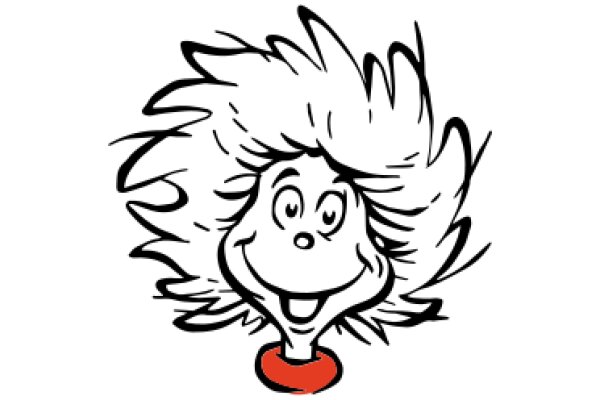 Whimsical Cartoon Character with a Smile and Red Collar