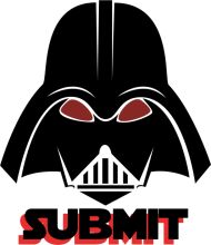 Submission: A Graphic Design of a Darth Vader Mask with the Word 'Submit' Below It