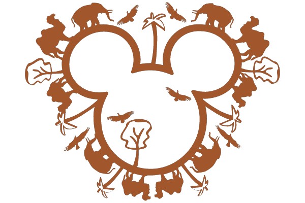 Nature's Harmony: An Artistic Silhouette of Wildlife and Forests