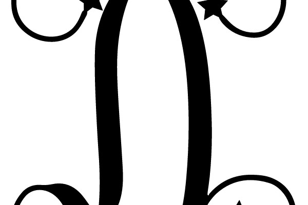 Decorative Monogram with Stars