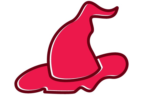 Abstract Red Shape with White Outline
