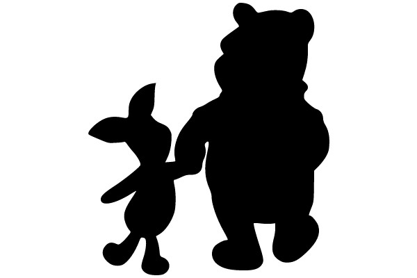 Winnie the Pooh and Eeyore in Silhouette