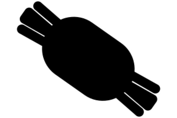 A Silhouette of a Black Object with Three Curved Lines on a White Background