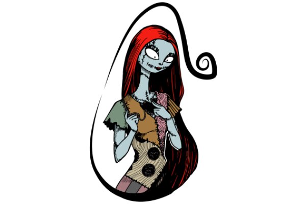 Stylish Animation: A Fashionable Undead Character with a Twist of Color and Detail