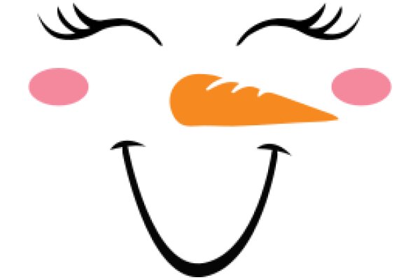 A Smiling Carrot Emoji with Eyes and a Nose