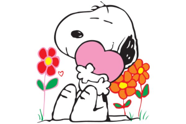 Snoopy's Sweet Dreams: A Heartwarming Illustration of Snoopy's Love for Flowers and His Dream of a Perfect Day