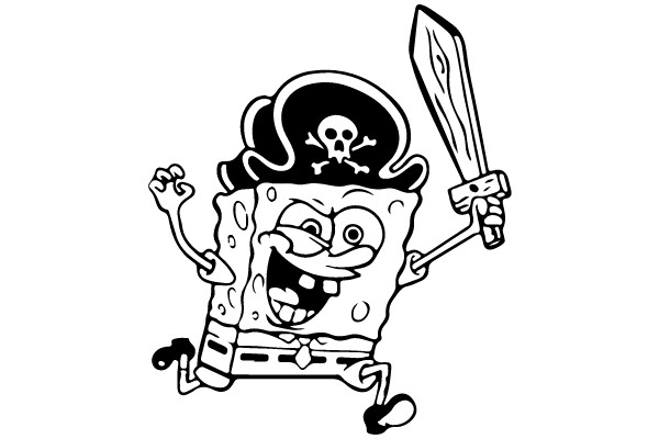 Pirate SpongeBob in Action