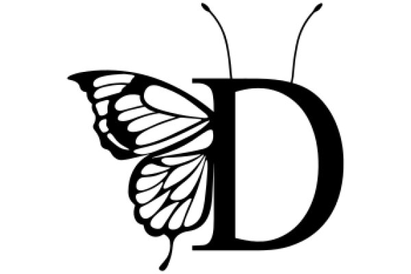 Stylized Butterfly Logo with Letter 'D'