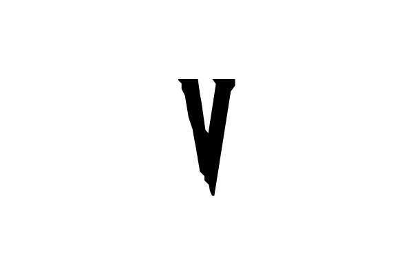 A Capital Black Letter V.