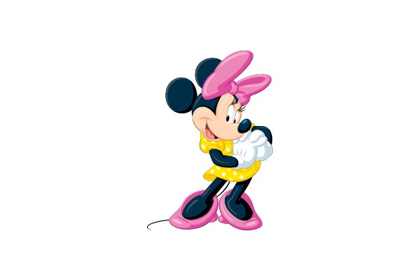 Minnie Mouse in a Polka Dot Dress and Pink Bow