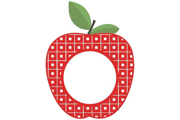 Patterned Apple with Leaf