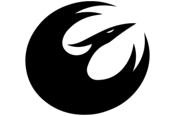 Stylized Black Logo with Curved Design