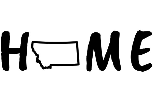 Simplistic Graphic of the Word 'Home' with a State Outline Superimposed