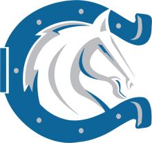 Stylized Blue and White Horse Logo