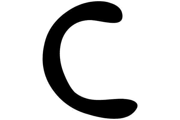 Black Curve on White Background
