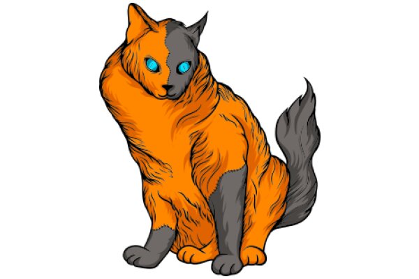 Vivid Visions: A Stylized Portrait of a Cat with a Unique Color Palette