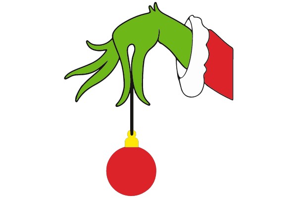 Grinch's Hand with Christmas Ornament