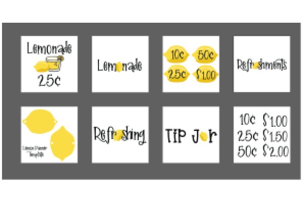 A Collection of Lemon-Themed Items with Prices