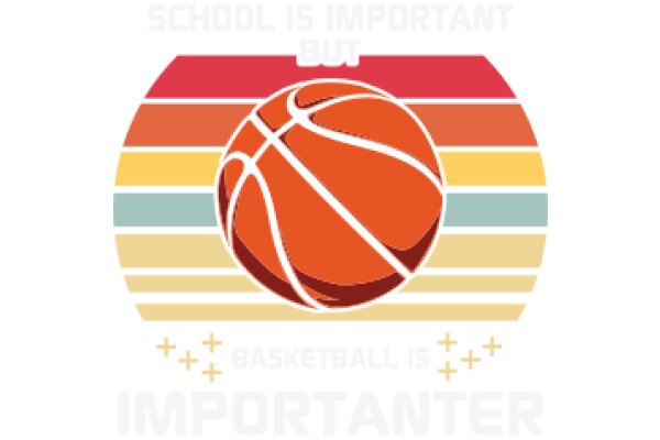 Vibrant Basketball Logo with a Colorful Stripe Background and a Message of Importance