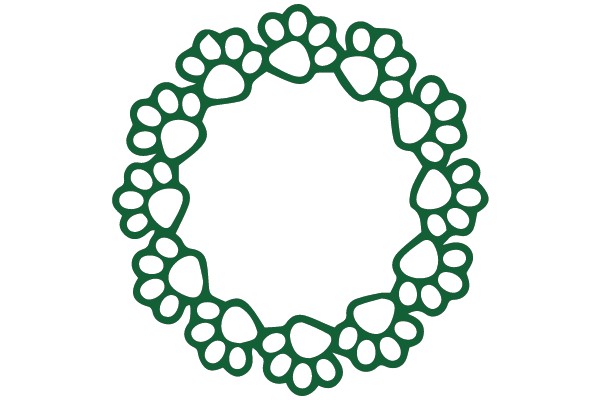 Circular Paw Print Pattern